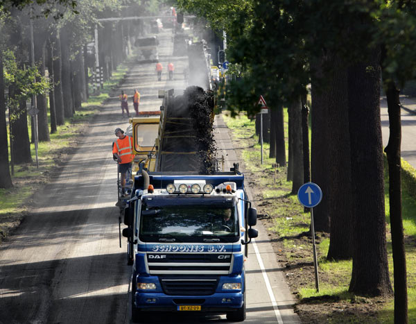 Asfalt frezen. Foto: Archief