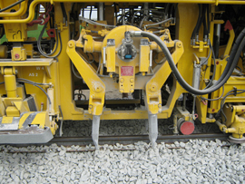 Een stopmachine aan het werk. Foto: ProRail