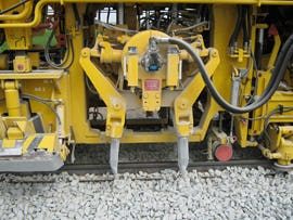 Een stopmachine aan het werk. Foto: ProRail