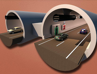 Illustratie van de toekomstige tunnel