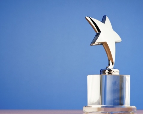Star award against gradient background