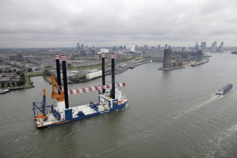 Installatieschip de Aeolus is afgelopen maanden 'opgevoerd'