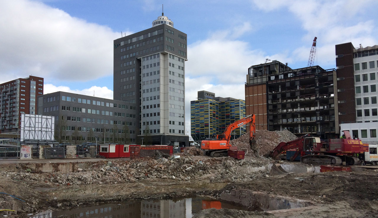 Bouwterrein stationsgebied Leiden wordt tijdelijk pop-upbuurt