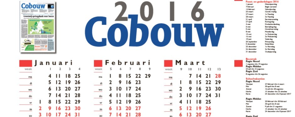 Sjah De volgende Aggregaat Cobouw Kalender 2016 digitaal verkrijgbaar