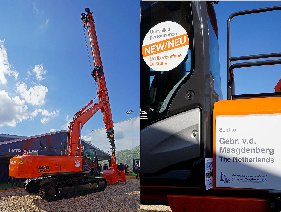 Bauma: Hitachi levert eerste Hitachi ZX350LC-5 met 30 meter telescoopgiek