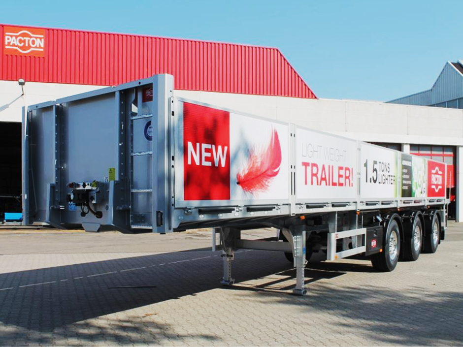 Nog lichtere lichtgewicht stenentrailer bij Pacton