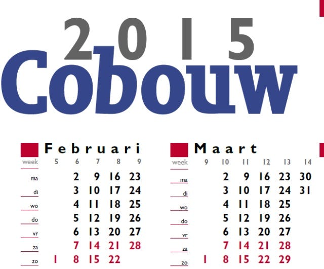 Cobouw Kalender 2015 digitaal verkrijgbaar