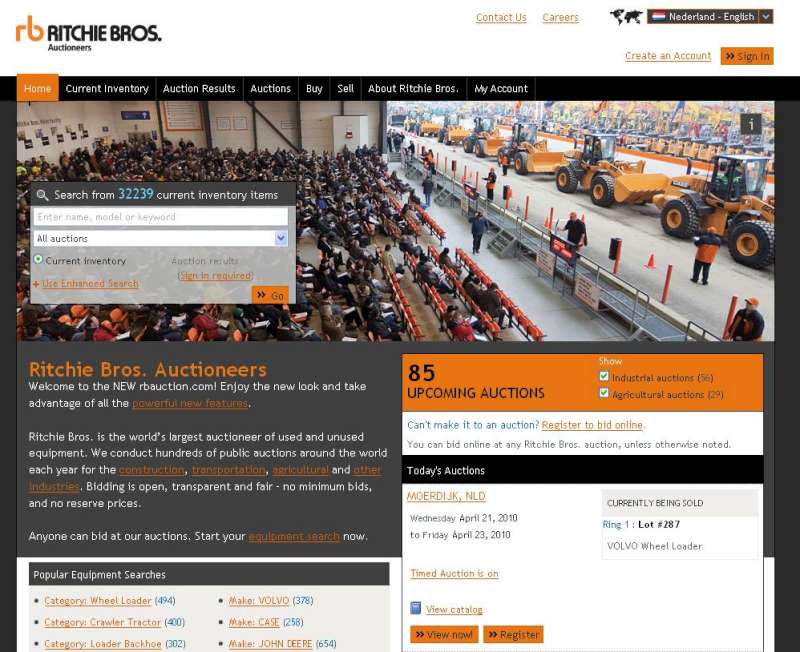 Meer informatie op nieuwe website Ritchie Bros