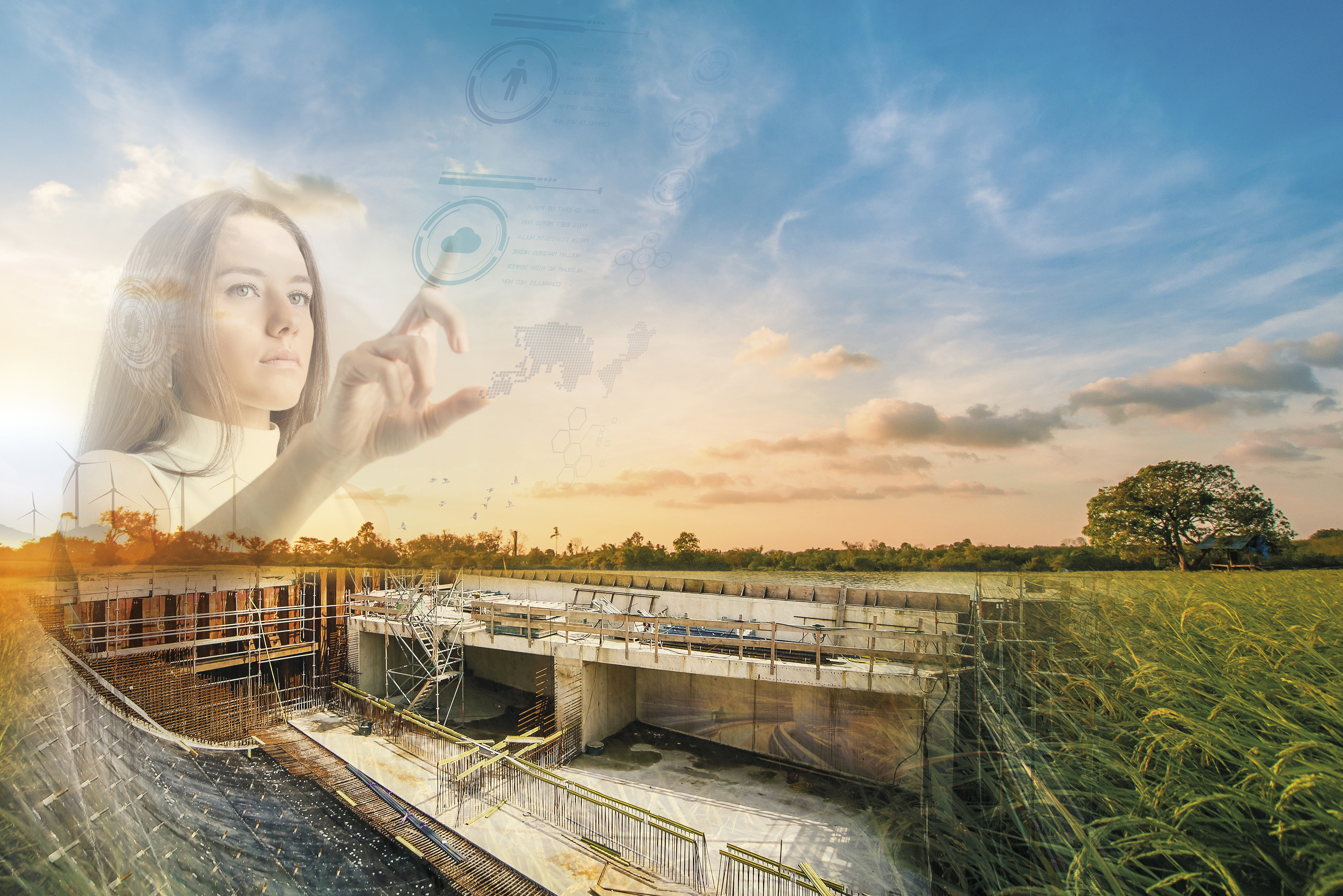 modern buildings with empty road under blue sky,tianjin china.