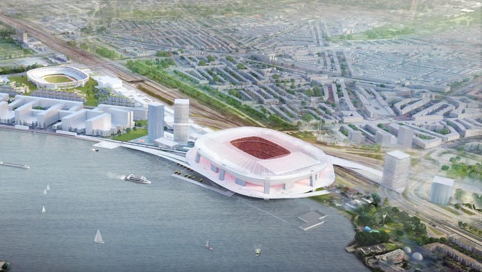 Het nieuwe Feijenoord-stadion komt er voorlopig niet, maar de woningbouw eromheen wel