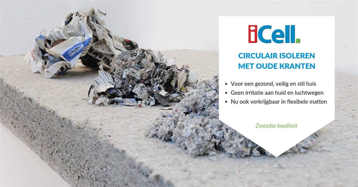 Cellulose isolatie van oude kranten: letterlijk een goed nieuws verhaal