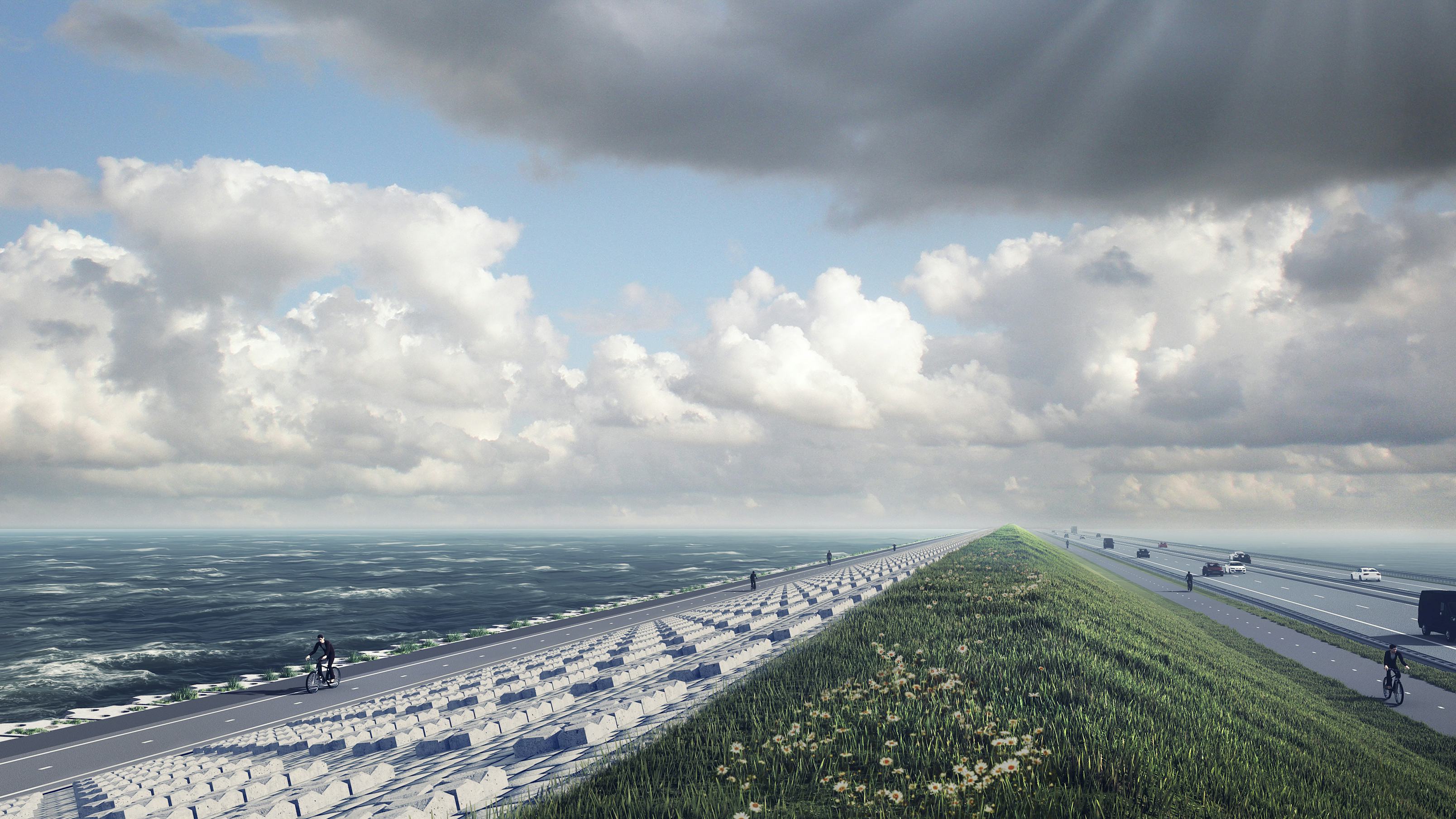 BAM en Van Oord beginnen nu echt aan de Afsluitdijk: tot 2023 steeds één rijbaan afgesloten