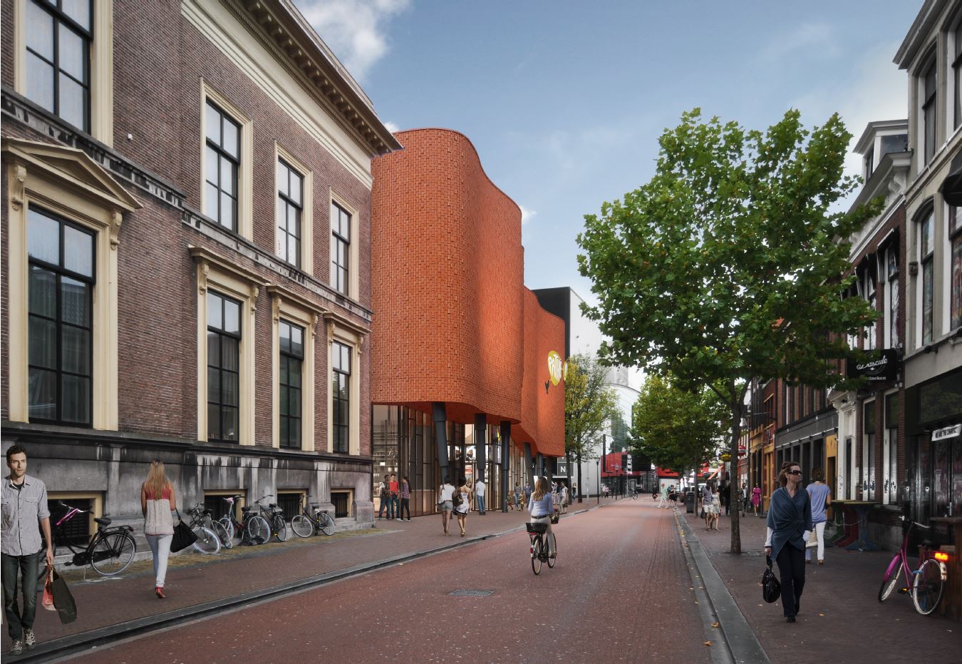 De pathé-bioscoop krijgt een simpelere gevel. 