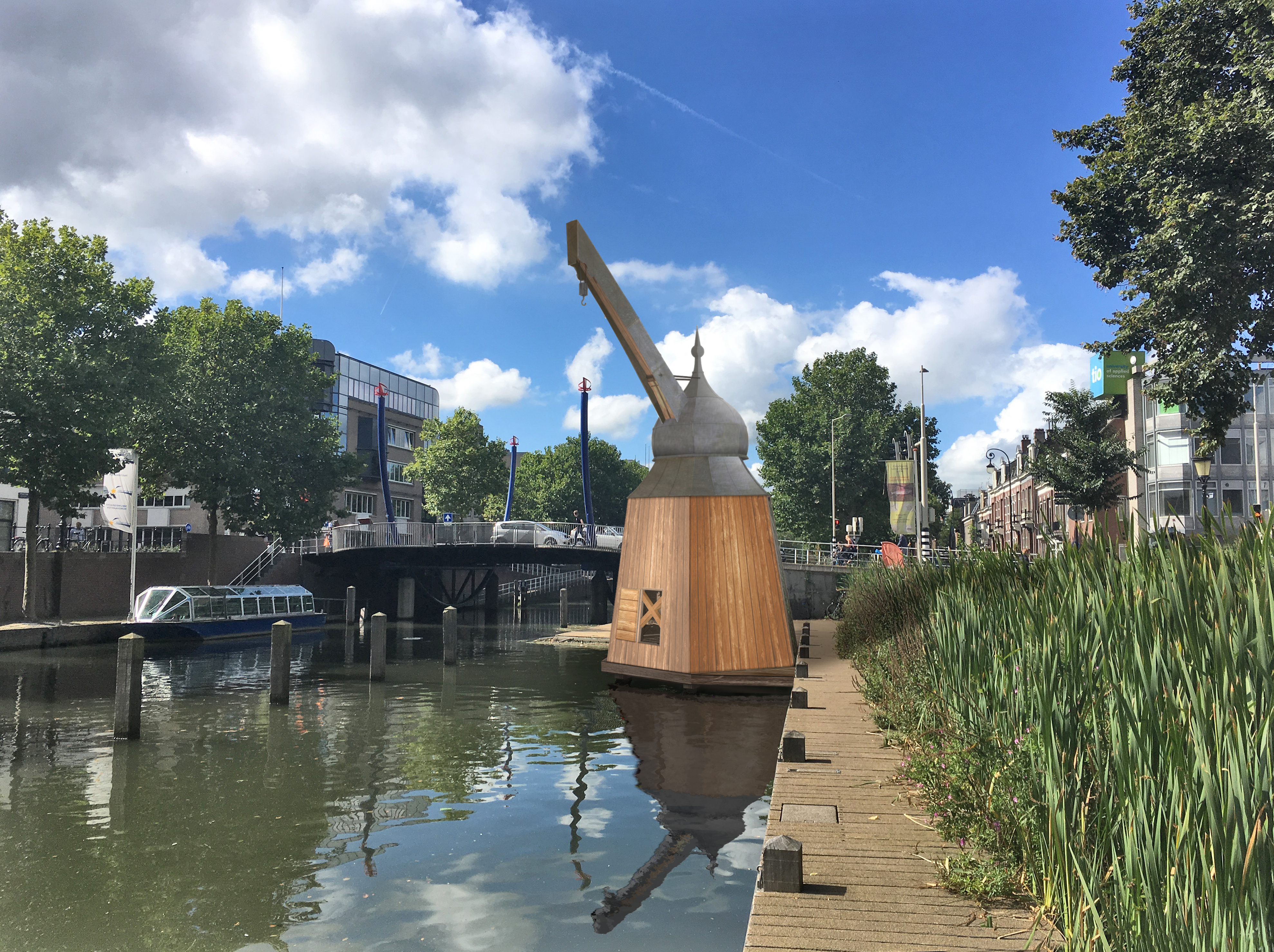 Reconstructie historische stadskraan in Utrecht
