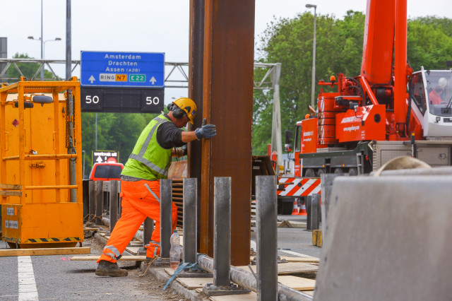 Damwanden trillen voor de ring Groningen. Beeld: Projectorganisatie Ring Groningen/Bouwfotografie