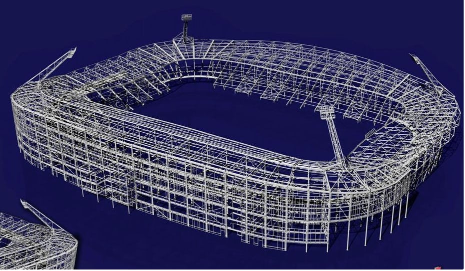 Constructief model van het AZ stadion