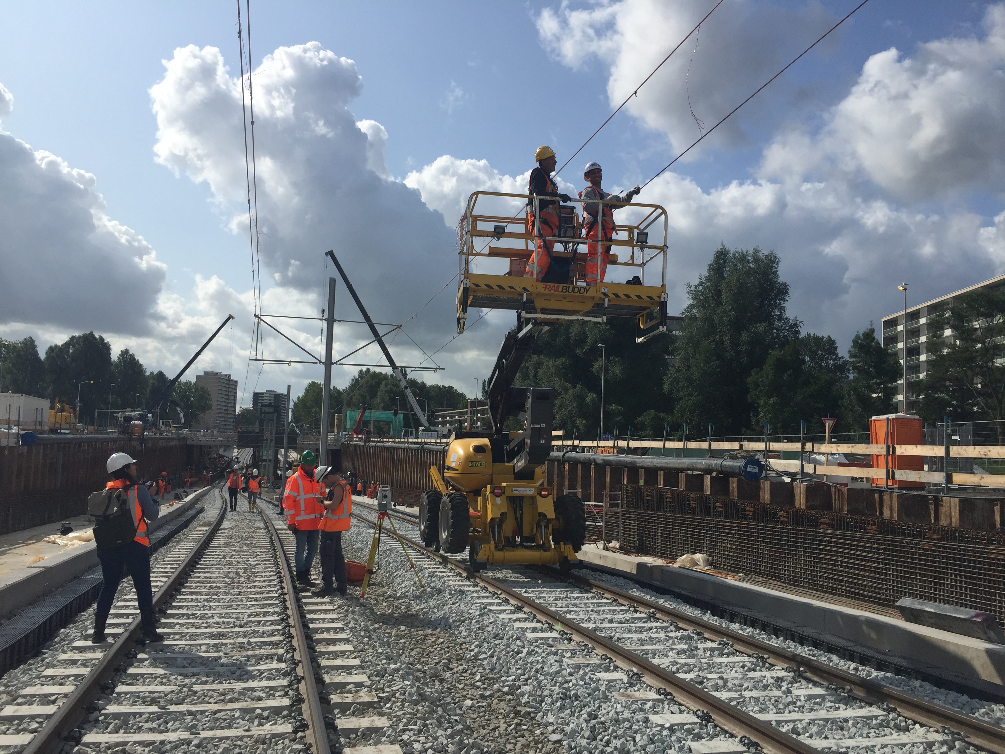 De bouwkuip in Kronenburg voor de Amstelveenlijn. 