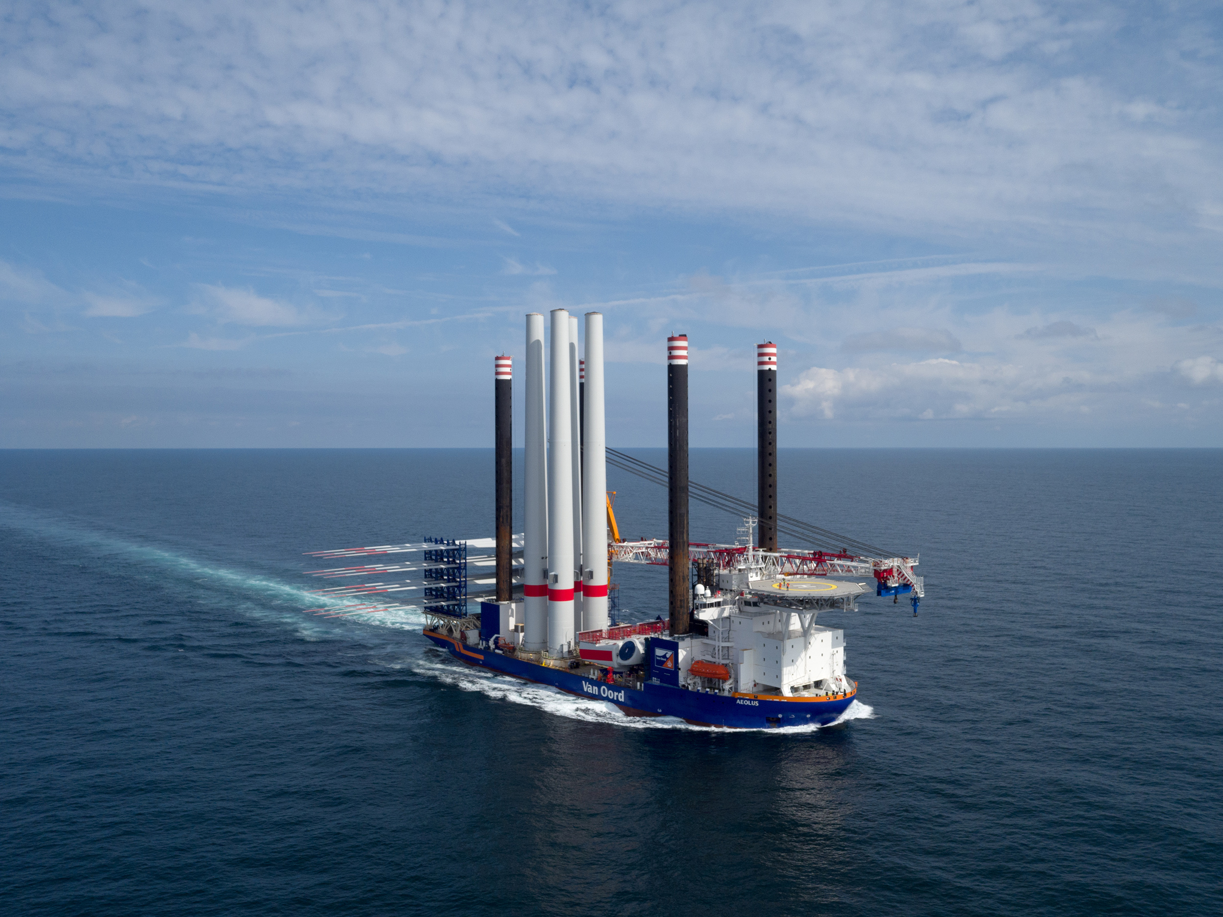 Turbine installation at North Sea wind farm Deutsche Bucht. Northland Power’s Deutsche Bucht offshore wind farm is located in the North Sea, more than 100 kilometres from the mainland in the German Exclusive Economic Zone. The power plant with 33 wind turbines of type V164-8.4 by MHI Vestas will provide a grid capacity of close to 269 megawatts. media@owf-deutsche-bucht.de