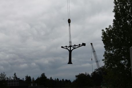 Vorige zomer werd de oude perronkap weggetakeld. Beeld: ProRail