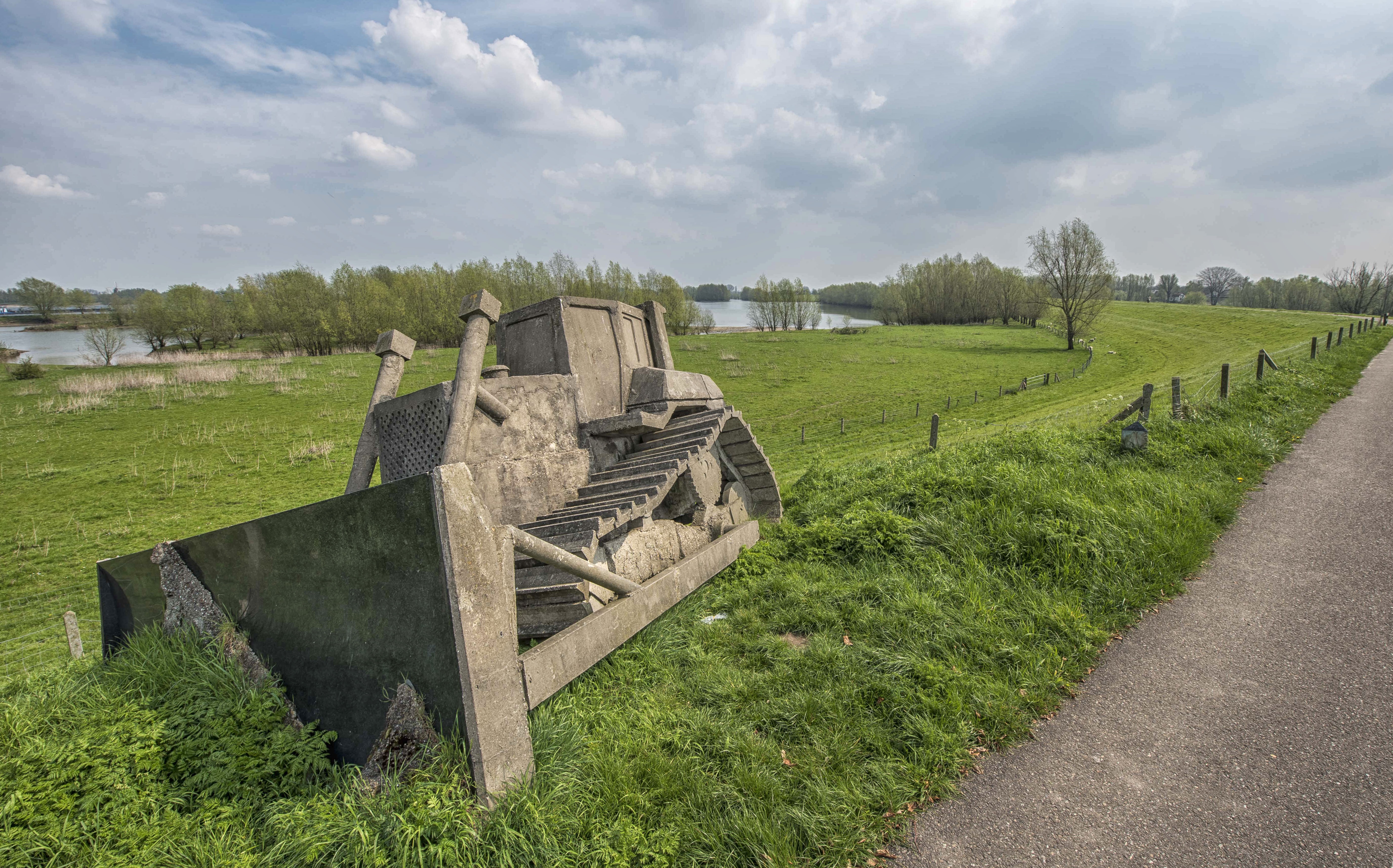 Het dijkvak bij Gameren, dat gevoelig is voor piping.