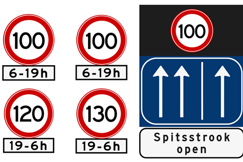 De aangepaste borden. Beeld: Rijkswaterstaat