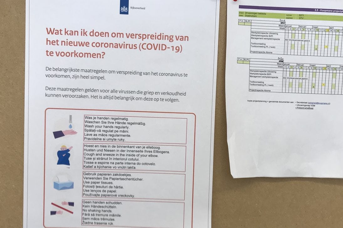Bedoelingen goed, maar coronarisico onvermijdelijk op bouwplaats