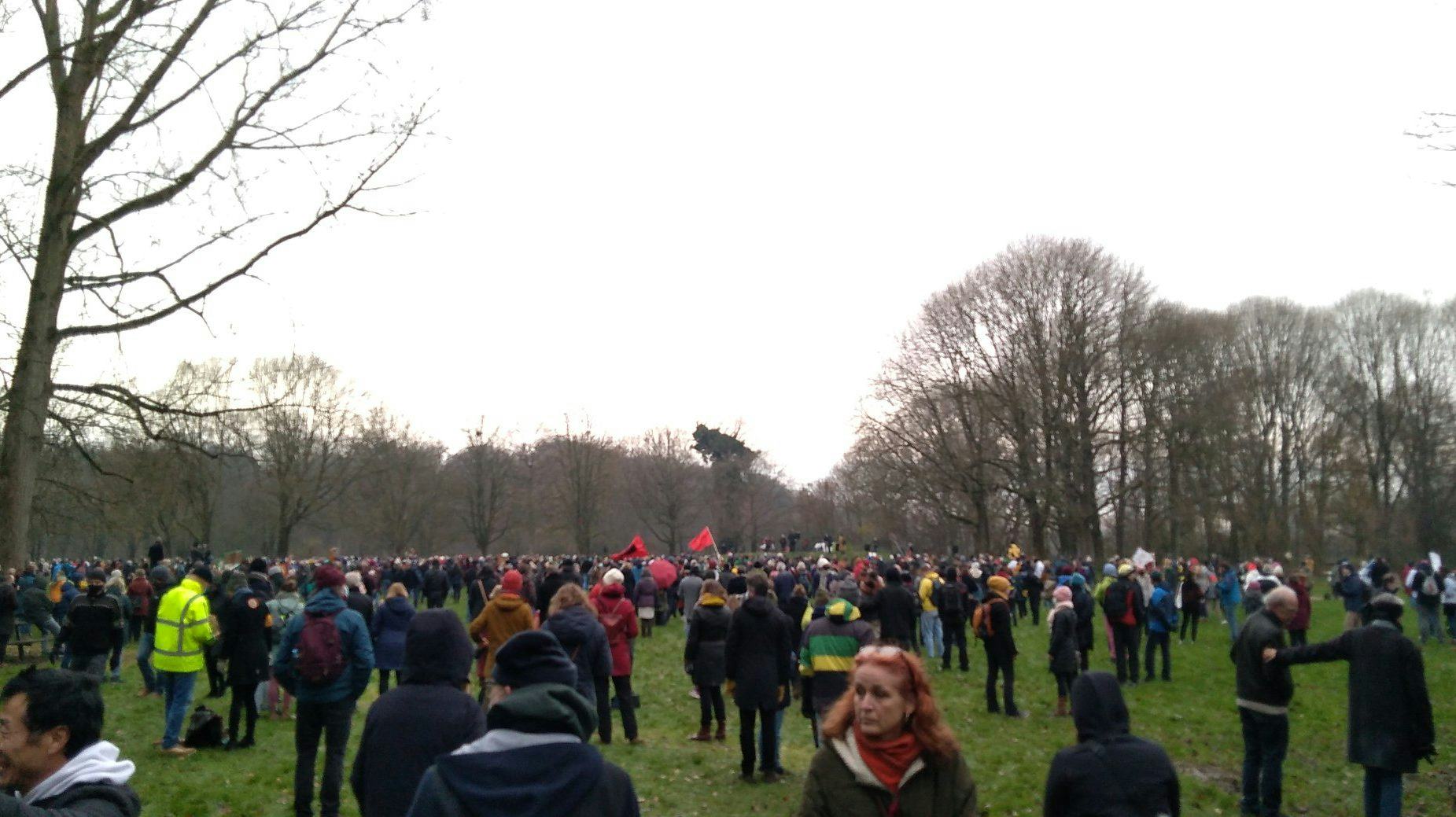 Demonstratie in Amelisweerd op 6 december. Foto: Vrienden van Amelisweerd