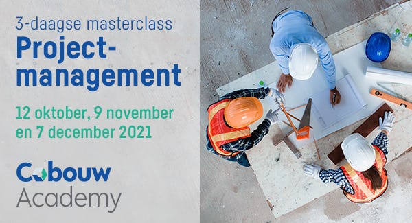 12 oktober, 9 november, 7 december 2021 | Masterclass projectmanagement in de bouw