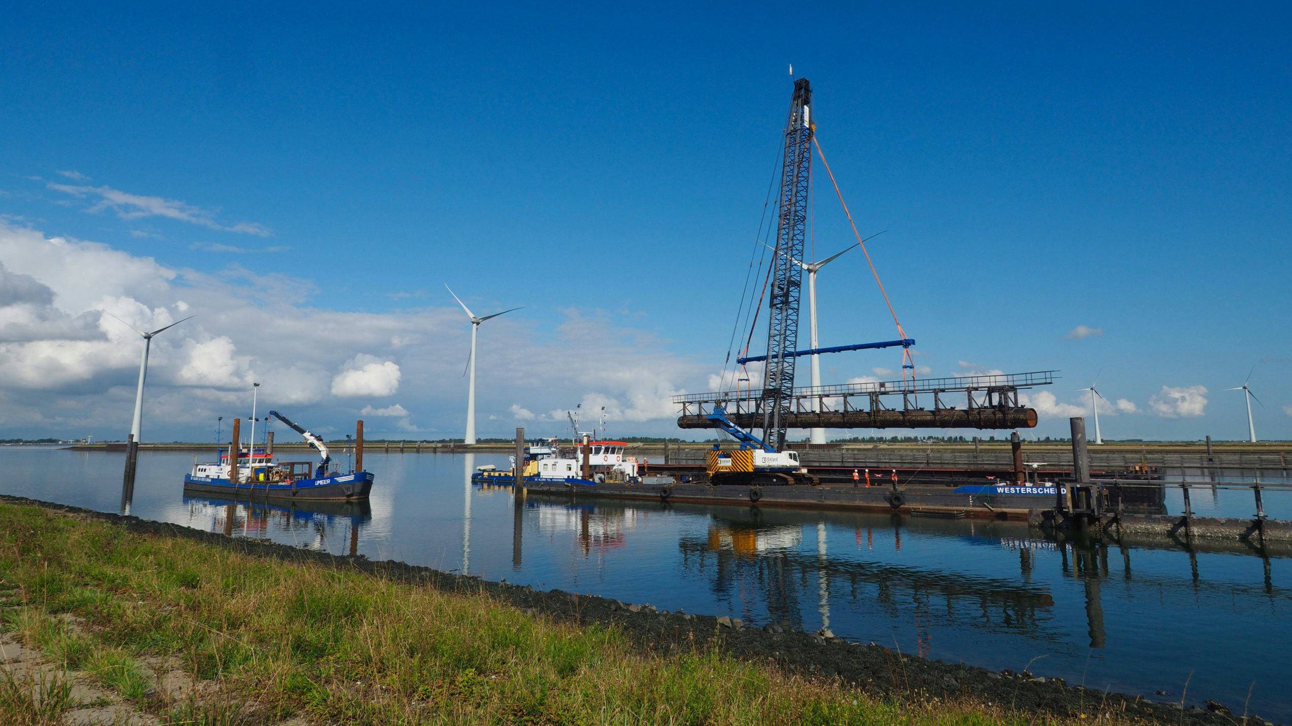Het project Civiele Werken Krammersluizen in Zeeland, dat De Klerk uitvoert in opdracht van Rijkswaterstaat.