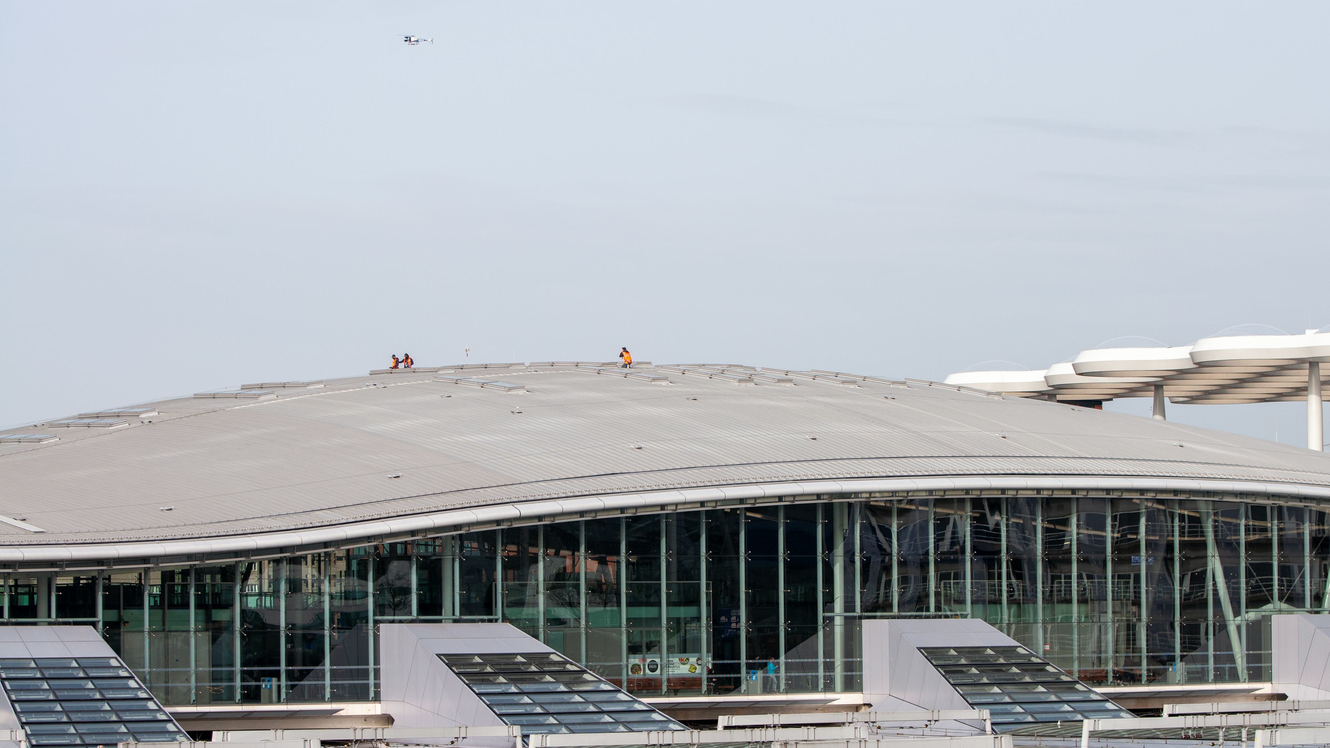 Drone Sarah boven Utrecht CS Foto: NS