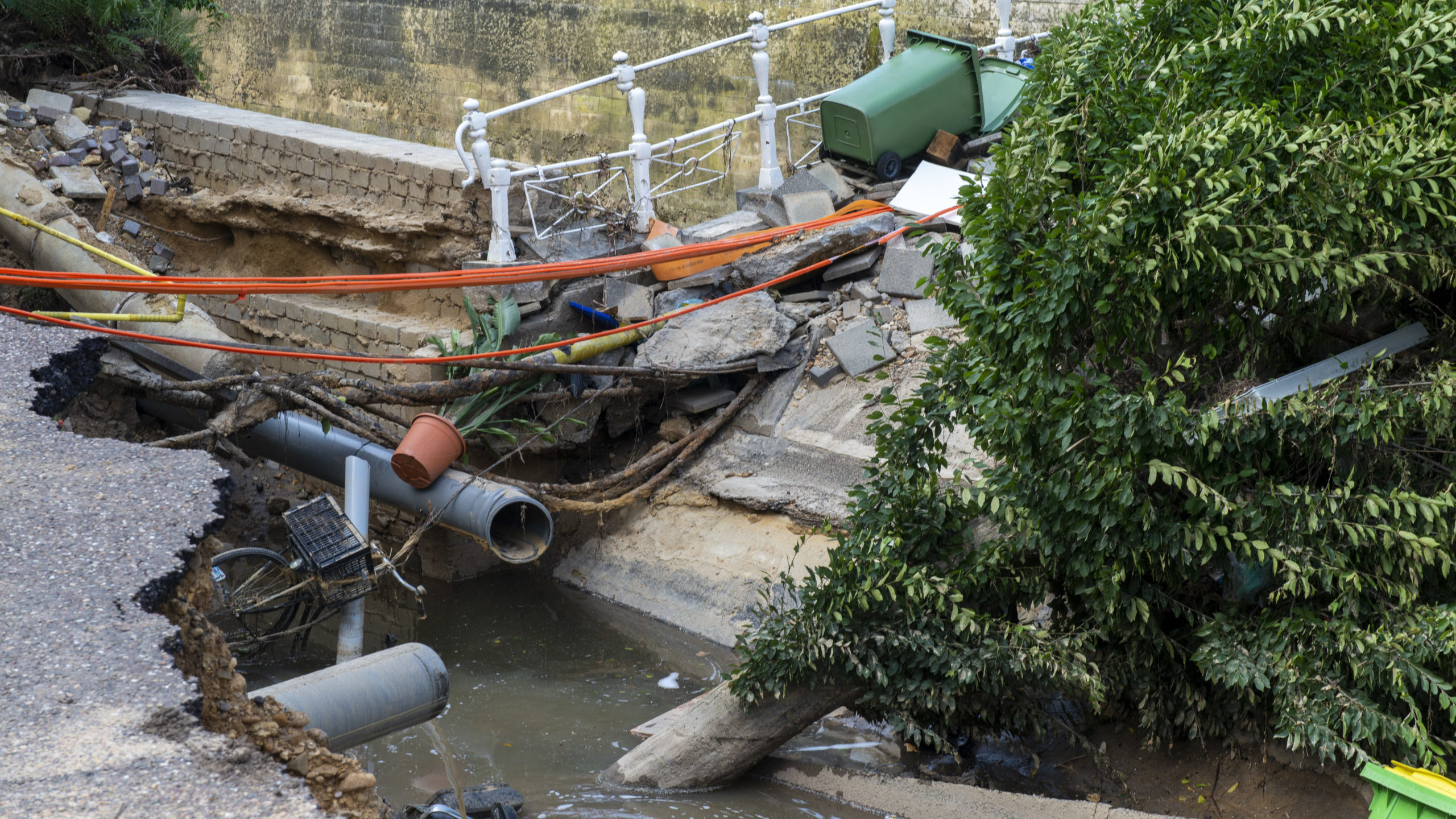 Ingestorte brug in Valkenburg. Foto: Sabine Joosten/Hollandse Hoogte