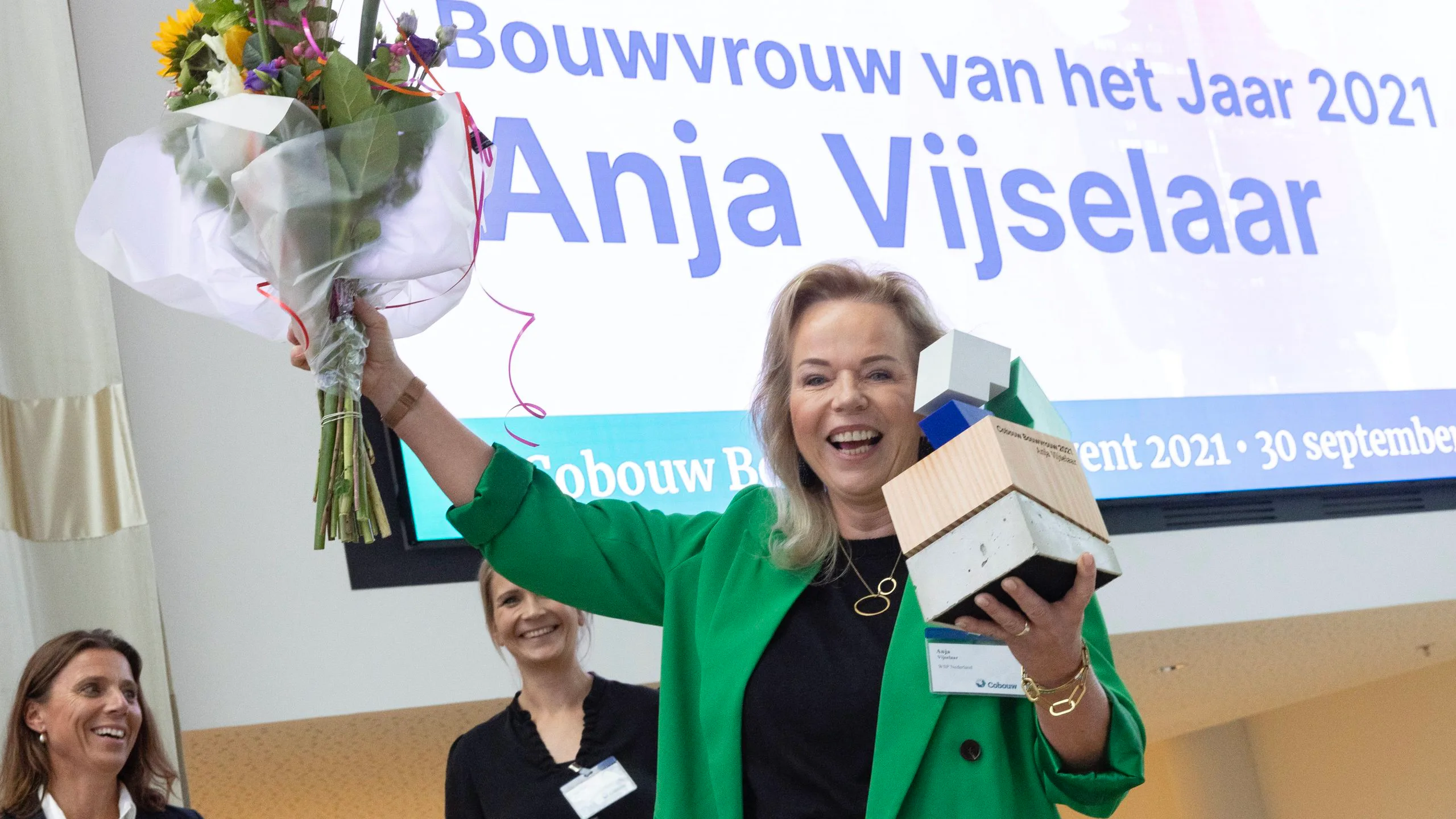 Bouwvrouw van het jaar 2021 Anja Vijselaar.
Foto: Sjef Prins - APA Foto