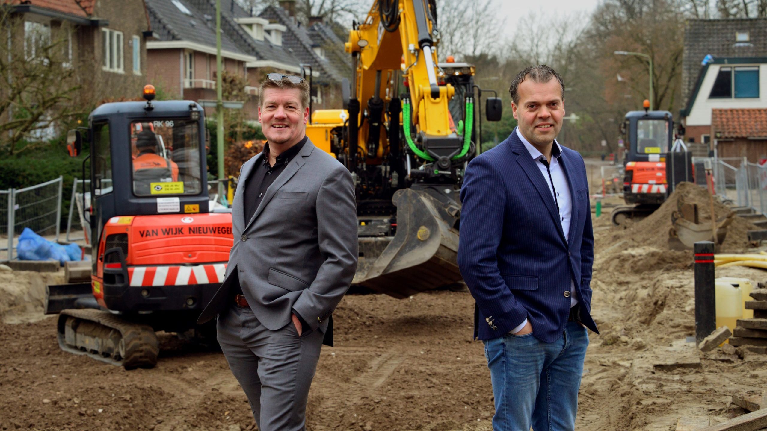 Jeffrey Rampaart (50), projectmanager van de gemeente Zeist (links), en Michel Hoeke, directeur van Van Wijk Nieuwegein. Foto: Ton Borsboom
