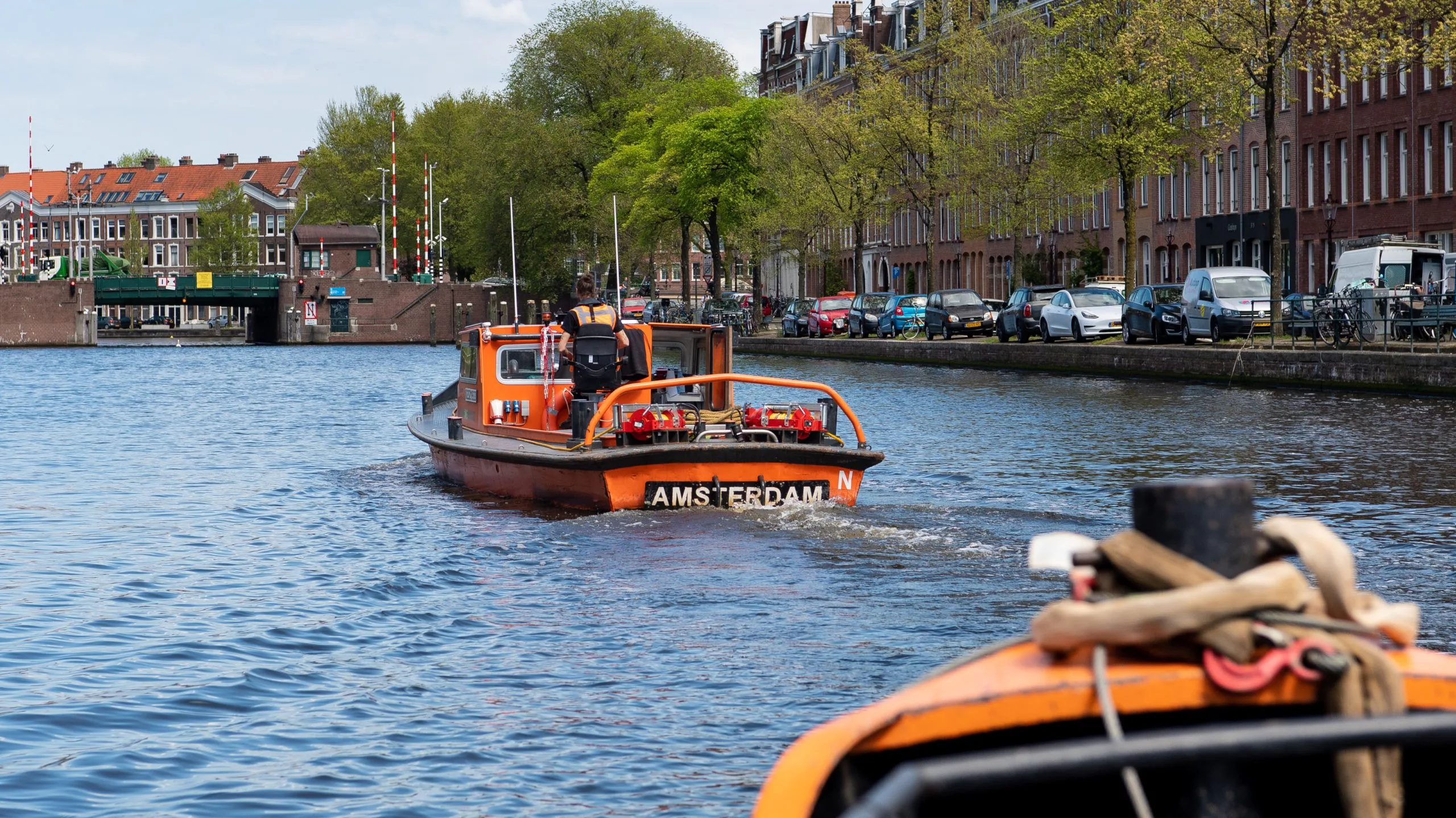 Een van de elektrische aangedreven schepen van City Barging. Foto: Rutte Groep