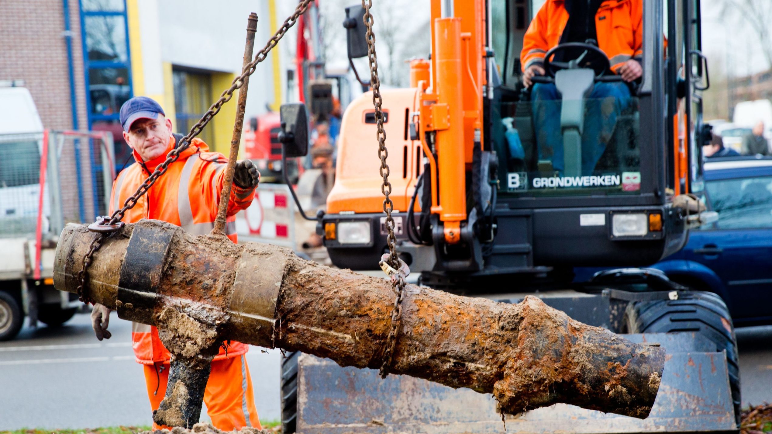 Reparatie van een gasleiding. Foto Rob Voss/HH