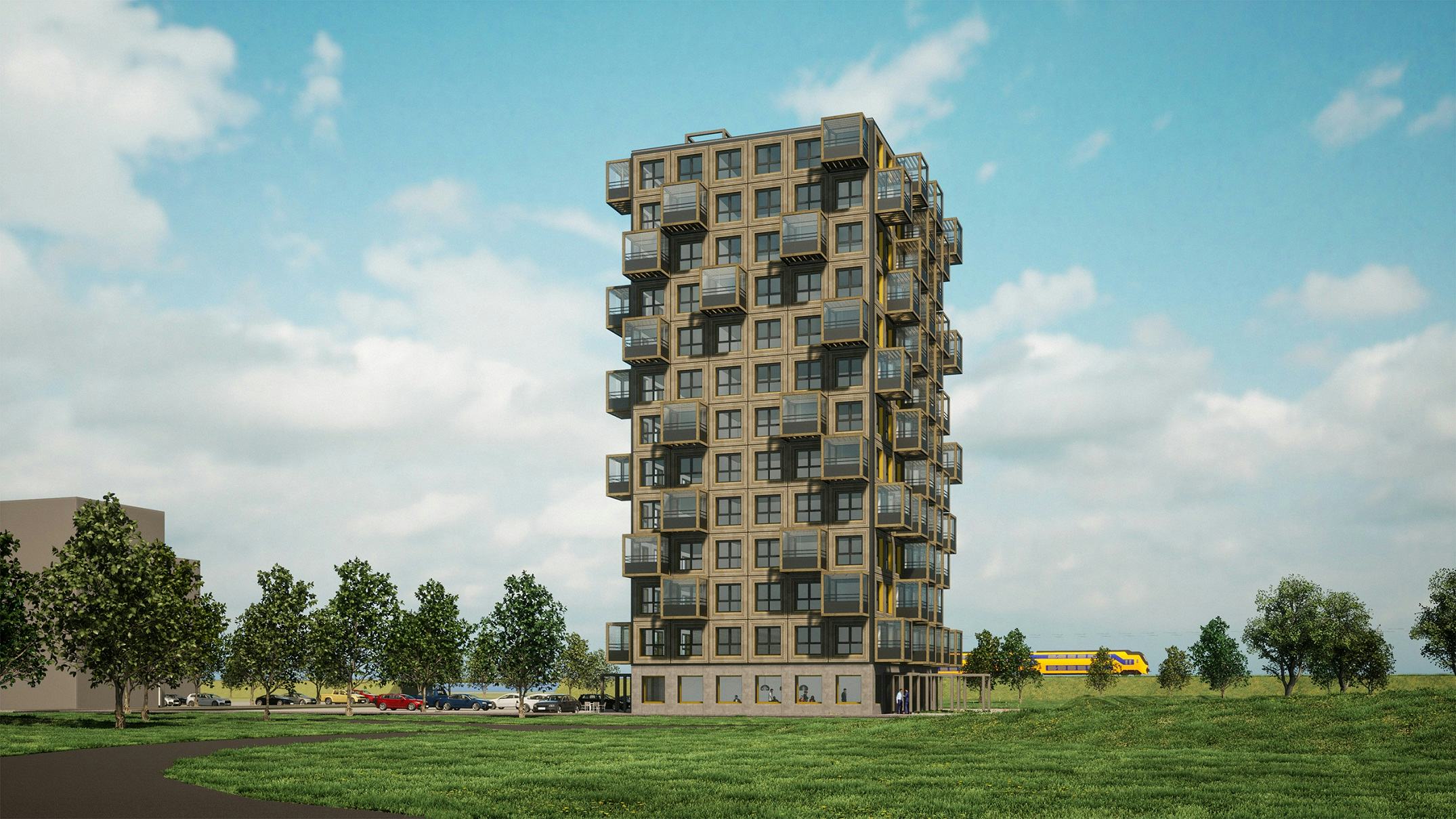Tang Tower Almere (Ontwerp en impressie Mirck Architecture)