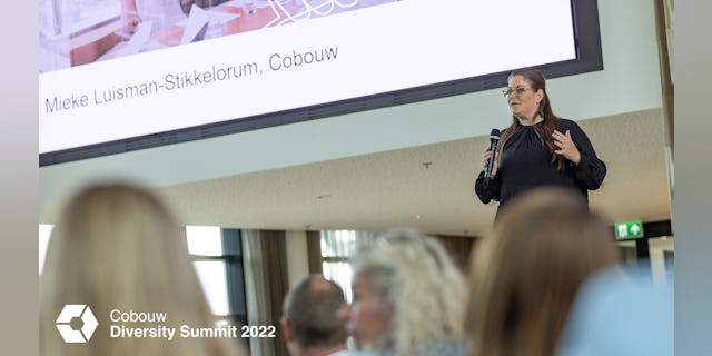 Cobouw-uitgever Mieke Luisman-Stikkelorum. Cobouw Diversity Summit 2022 Foto: Sjef Prins - APA Foto