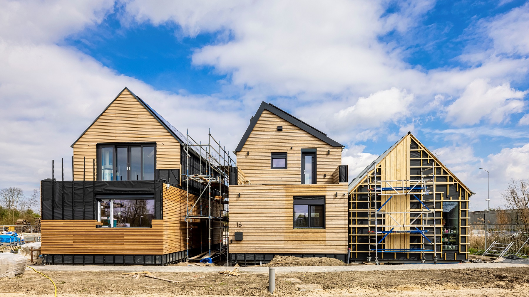 Wikihouse Striphelden-buurt in Almere. Foto: Maarten Feenstra