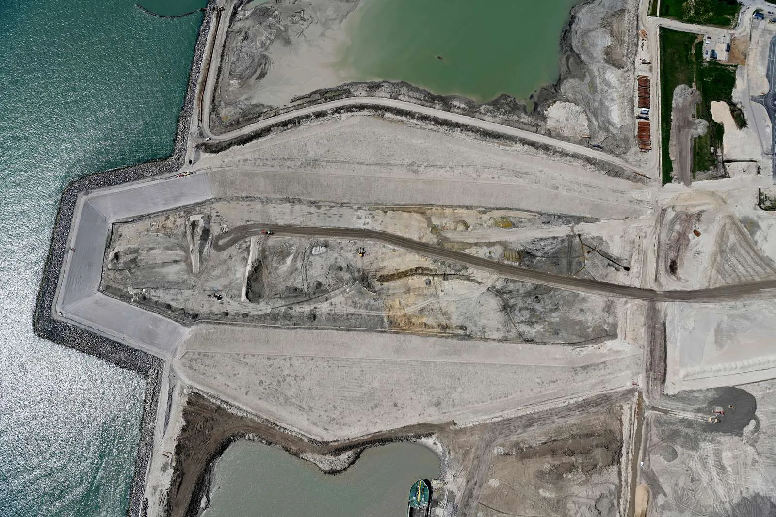 Werkzaamheden aan de Fehmarnbelttunnel in Rødbyhavn, juni 2022. Foto: Femern A/S