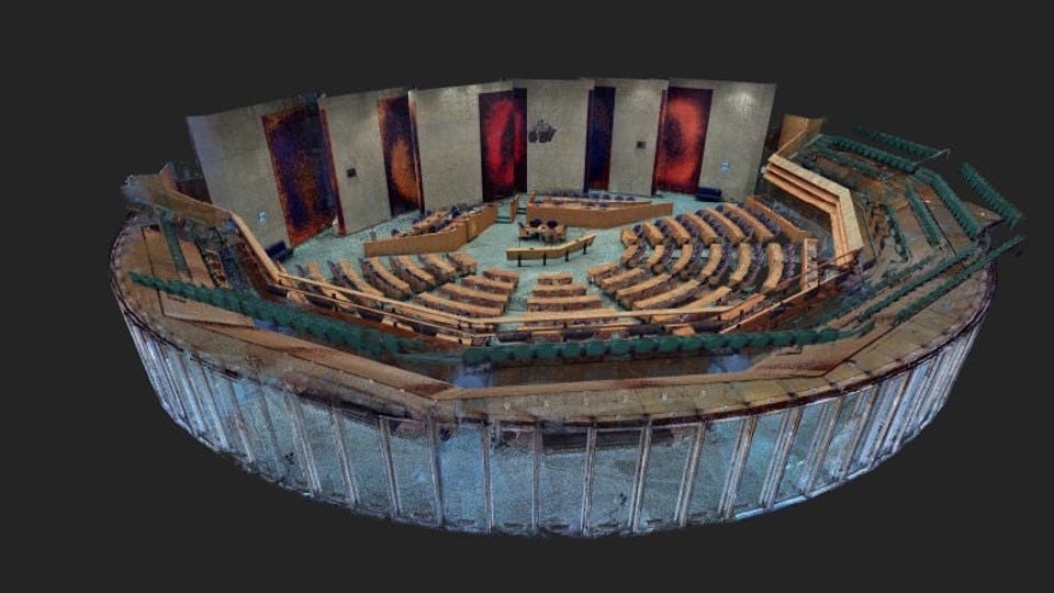 De plenaire zaal van de Tweede Kamer. Beeld: Rijksvastgoedbedrijf