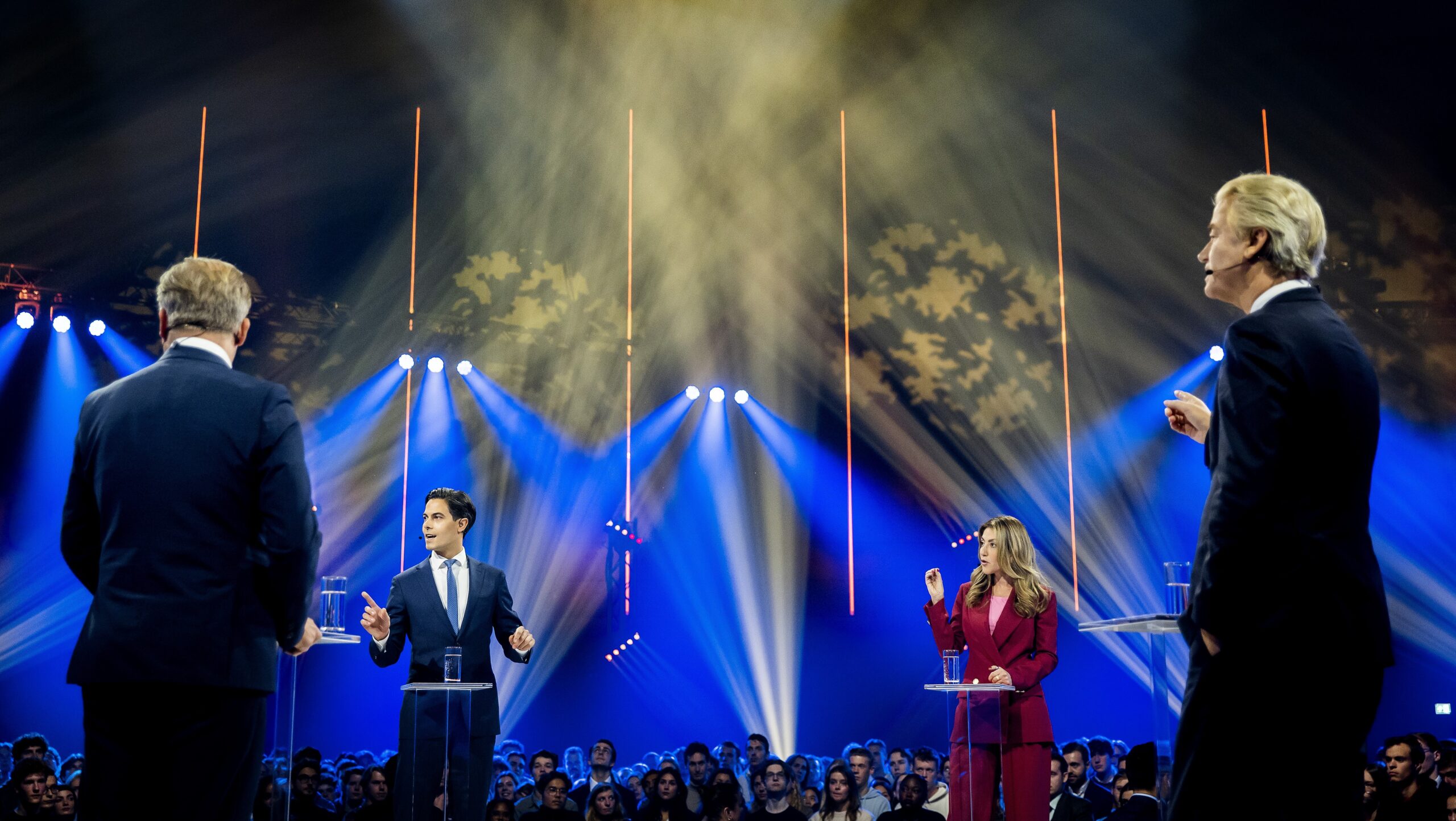 Het lijsttrekkersdebat van EenVandaag maandagavond. Foto: Koen van Weel/ANP