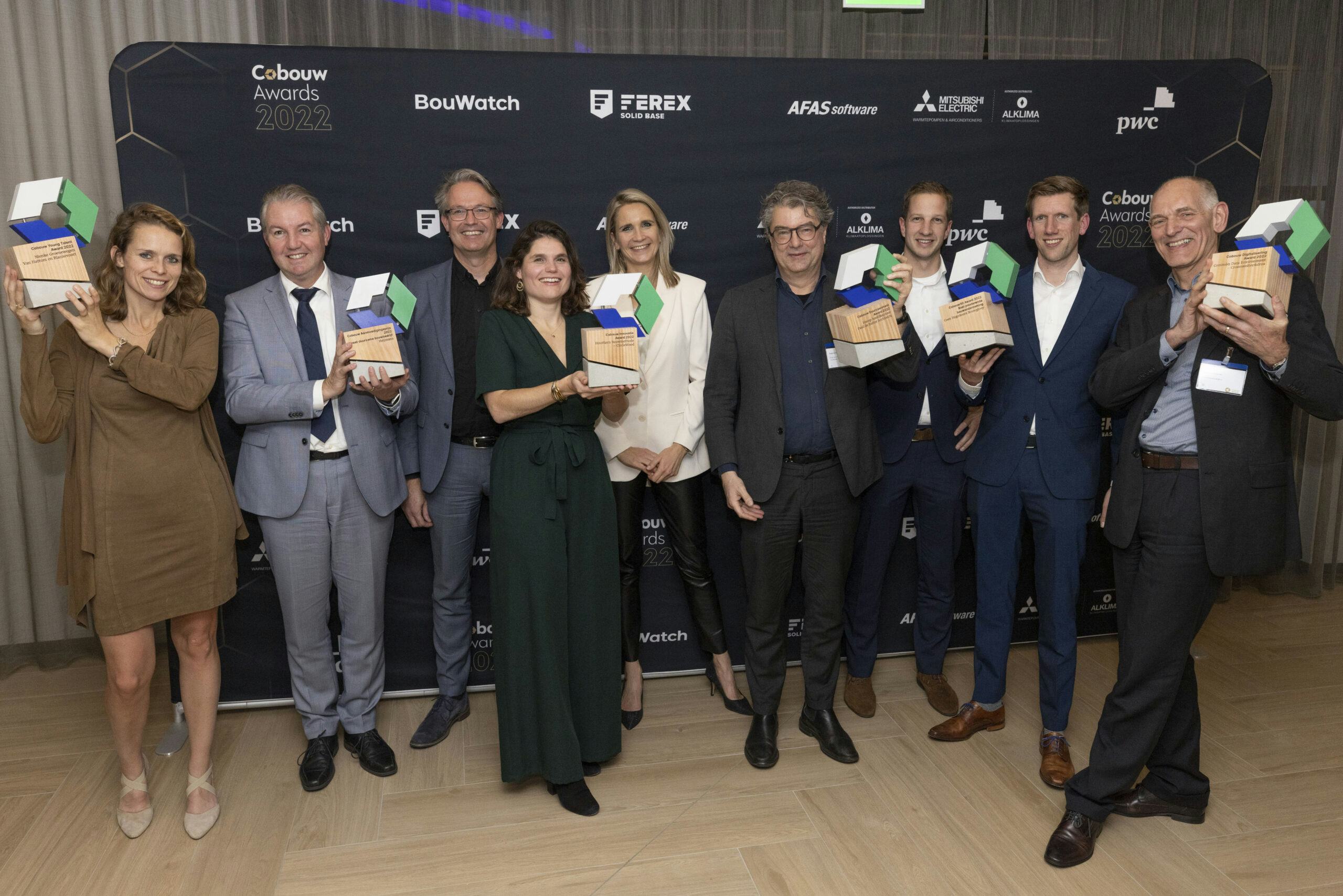 De winnaars van de Cobouw Awards 2022.
Foto: Sjef Prins - APA Foto