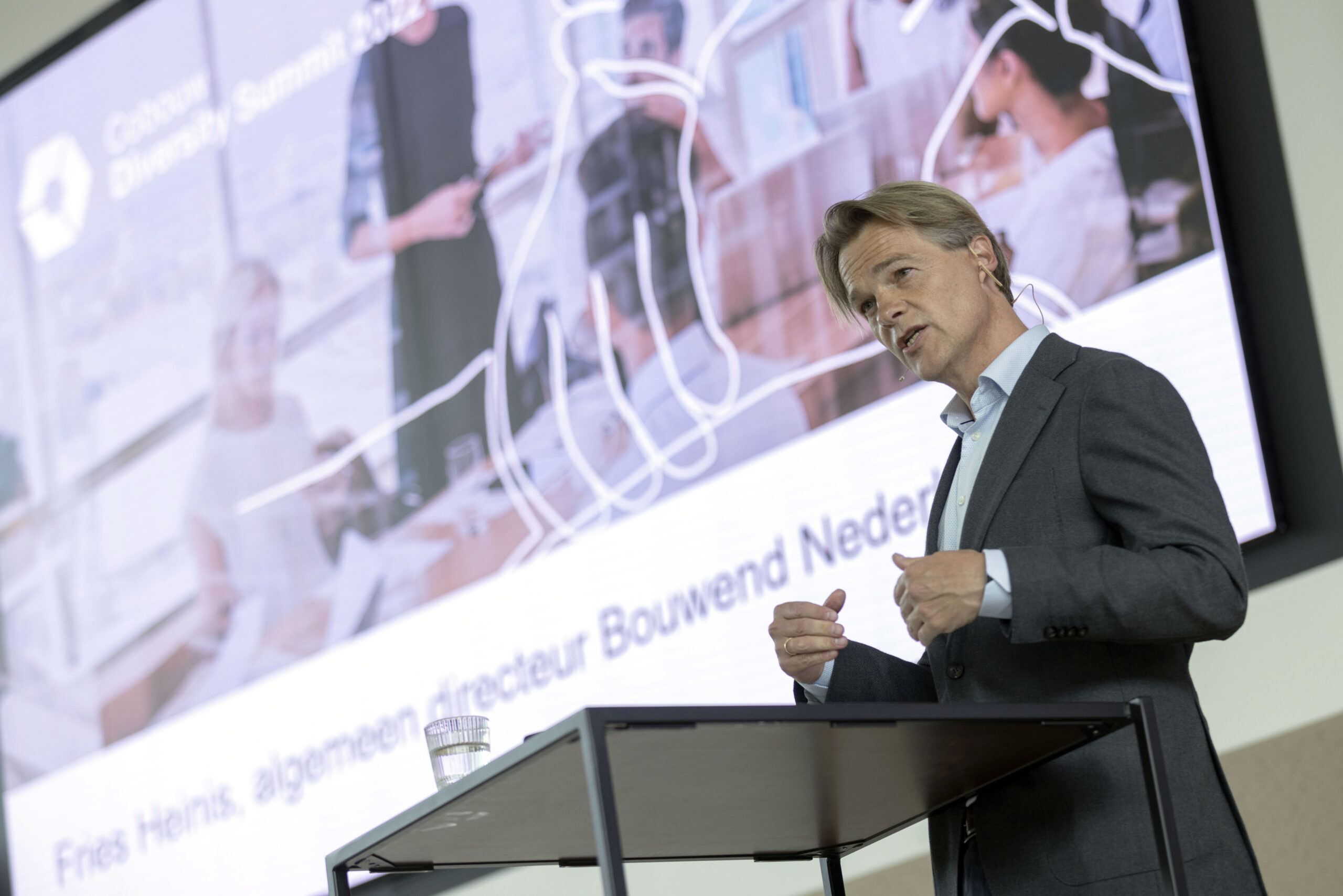 Fries Heinis tijdens de
Cobouw Diversity Summit 2022
Foto: Sjef Prins - APA Foto