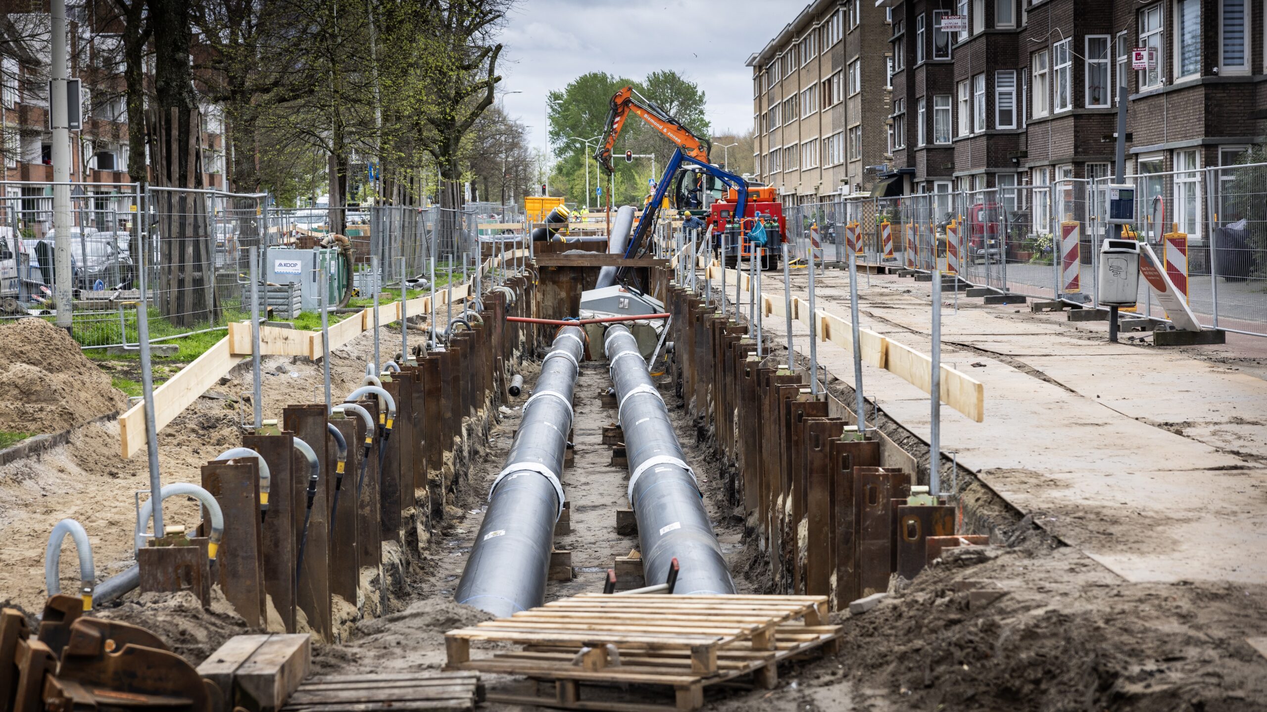 Aanleg van een warmtenet in Den Haag. Foto: ANP/ HH