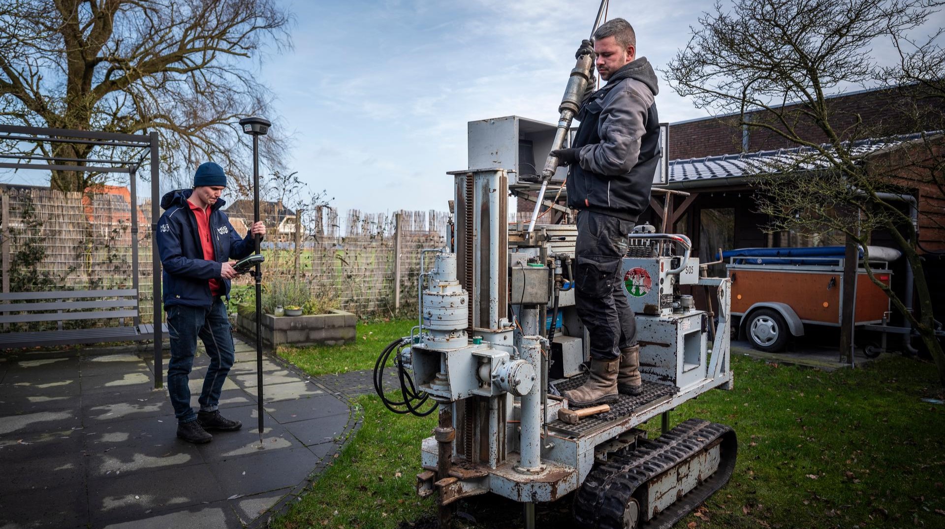 Een sondering van het programma Duurzaam Herstel Groningen. De draagkracht van de bodem is bepalend voor de eisen aan de fundering en het ontwerp van de constructie van de woning. Foto: Kees van de Veen/IMG