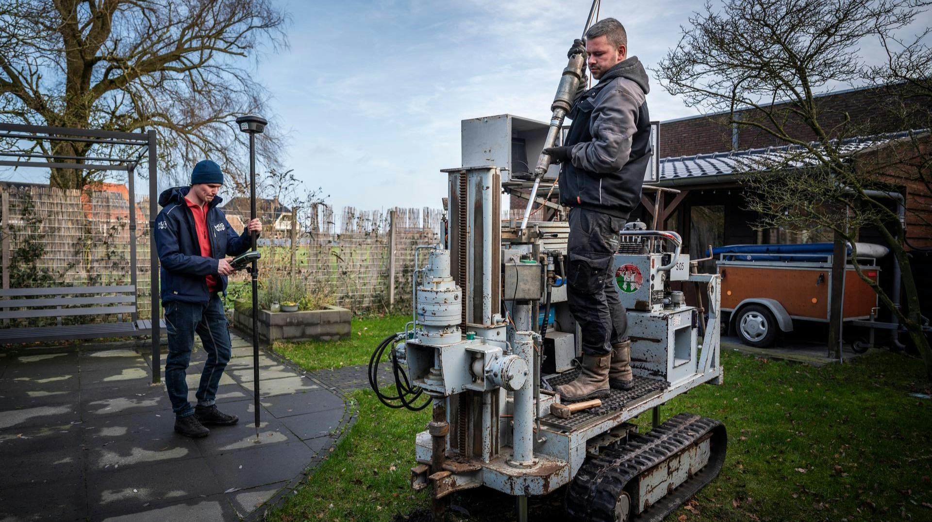 Een sondering van het programma Duurzaam Herstel Groningen. De draagkracht van de bodem is bepalend voor de eisen aan de fundering en het ontwerp van de constructie van de woning. Foto: Kees van de Veen/IMG