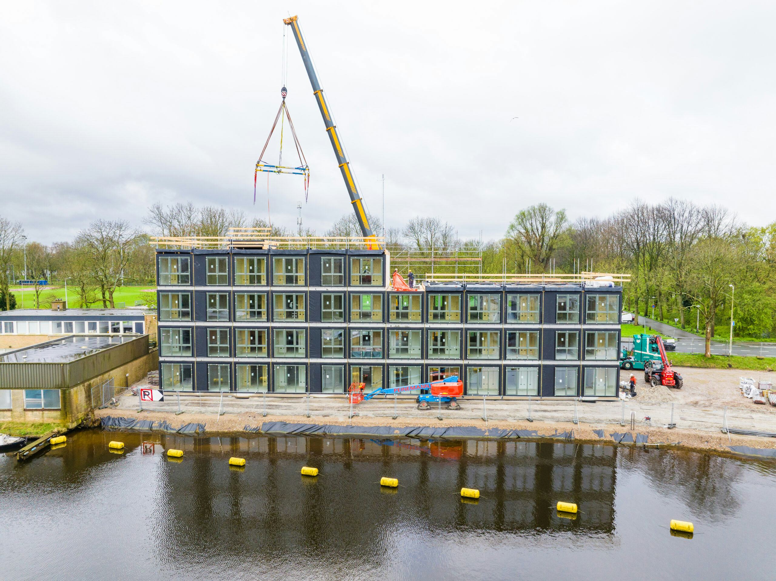 Flexwoningen van Moos aan de Appelweg in Amsterdam. Foto: Moos