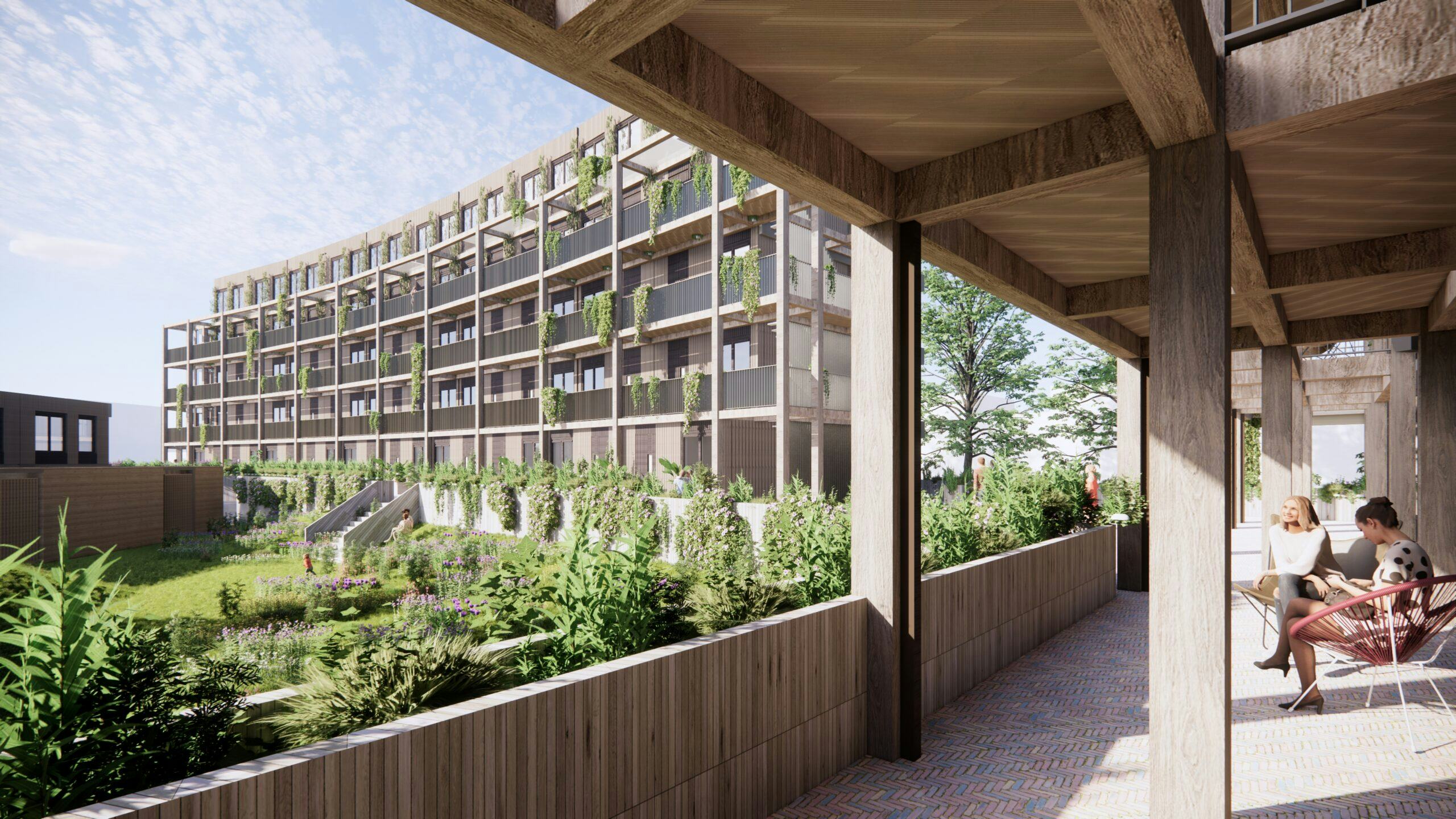 Het modulaire houtbouwproject Xylino in Almere.