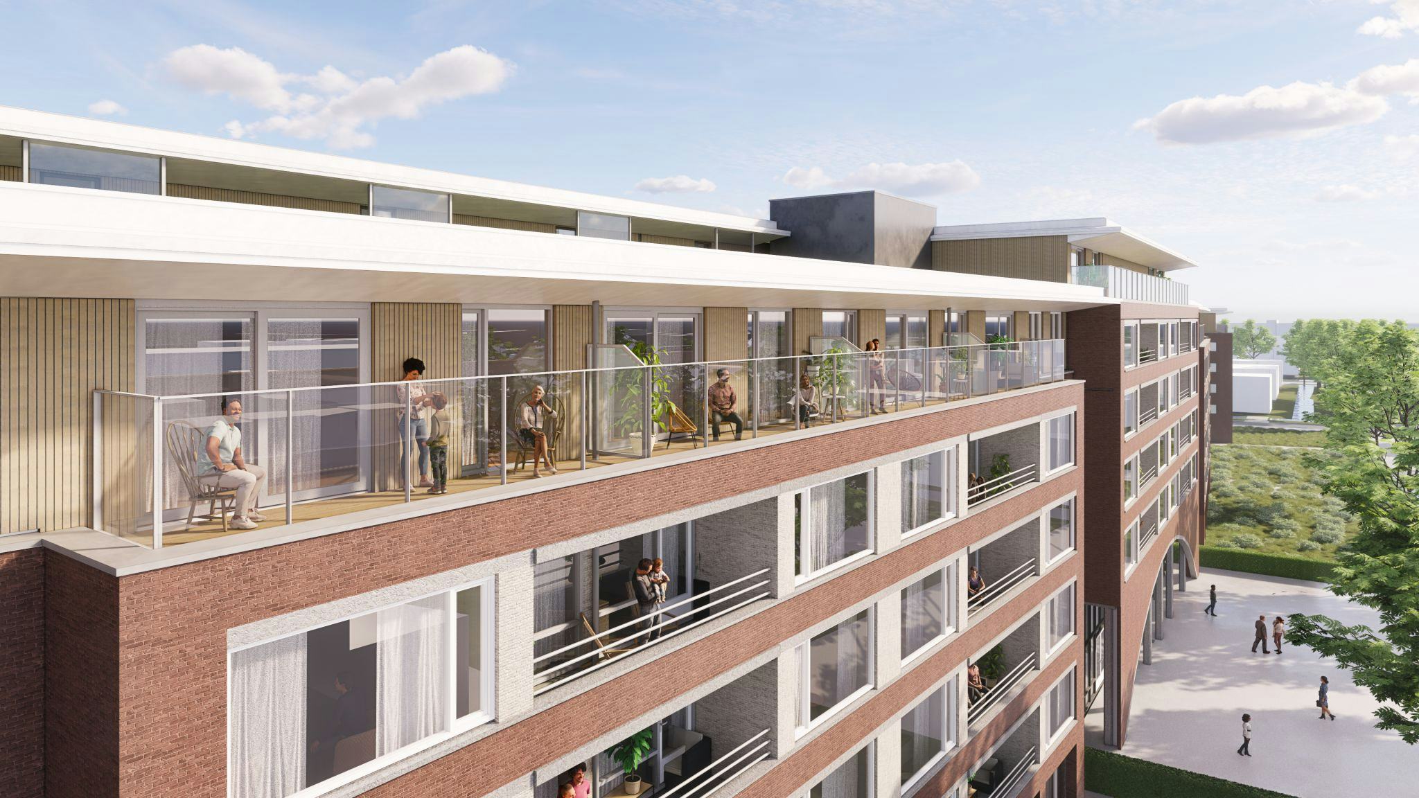 De eerste optopwoningen van Dura Vermeer komen in Rotterdam. Beeld: EGM Architecten