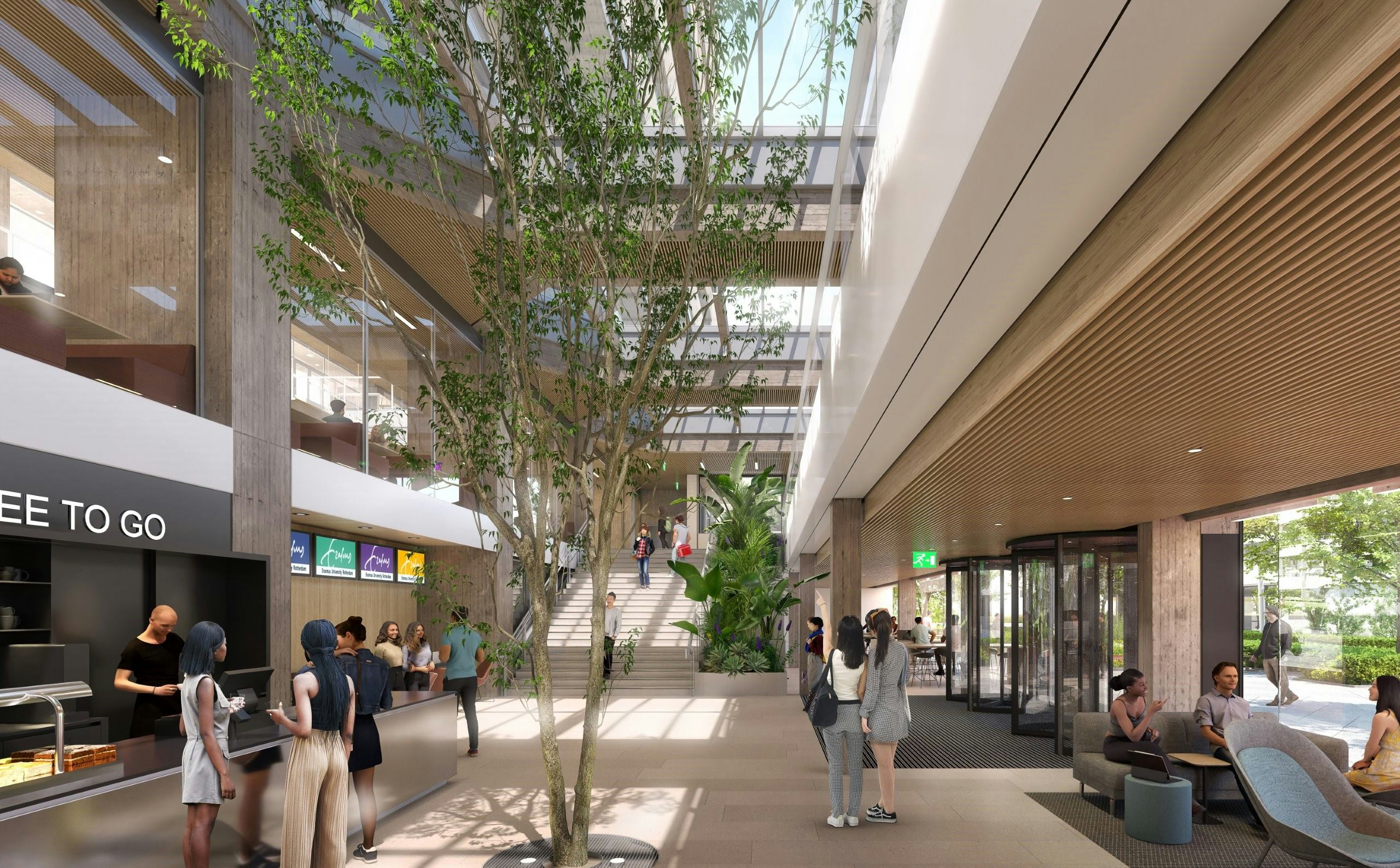 Artist impression Tinbergen Building Rotterdam. Foto: EUR